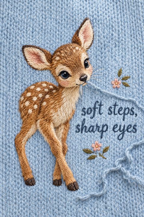 Deer Animal Quotes Embroidery Design for Inspiring Stitch Projects