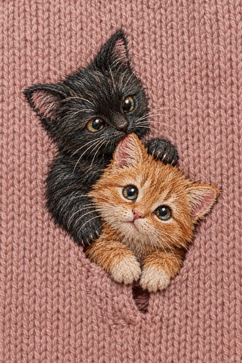 Black Cat and Ginger Cat Embroidery Design for Charming Cats Embroidery Design Projects